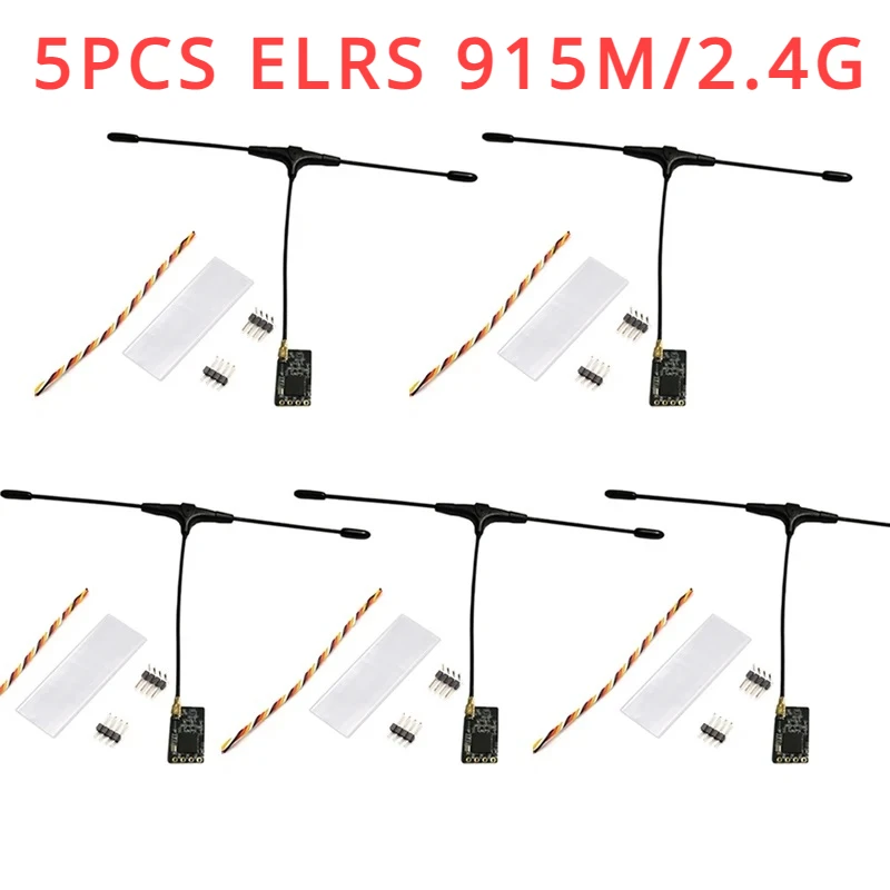 5PCS ELRS 915MHz / 2.4GHz NANO ExpressLRS Receiver With T type Antenna Support Wifi Upgrade for RC FPV Traversing Drones Parts