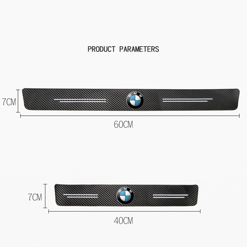 Pegatinas protectoras de alféizar de puerta de coche de fibra de carbono para BMW M E46 E90 E60 F30 E39 F10 F20 E87 E36 F20 F30 1 2 3 5 7 Series X1 X3 X5 X7