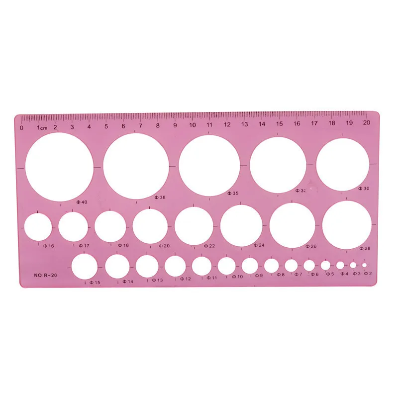 1 Pcs Plastic Template Ruler Students Rectangle Shape Great Circle Template Ruler  School Stationery Supply