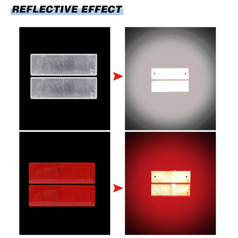 รถ Night สะท้อนแสงแผ่นเตือนความปลอดภัยสติกเกอร์ Universal Auto รถบรรทุกรถจักรยานยนต์แผ่นเตือน Reflector ป้ายรูปลอกอุปกรณ์เสริม