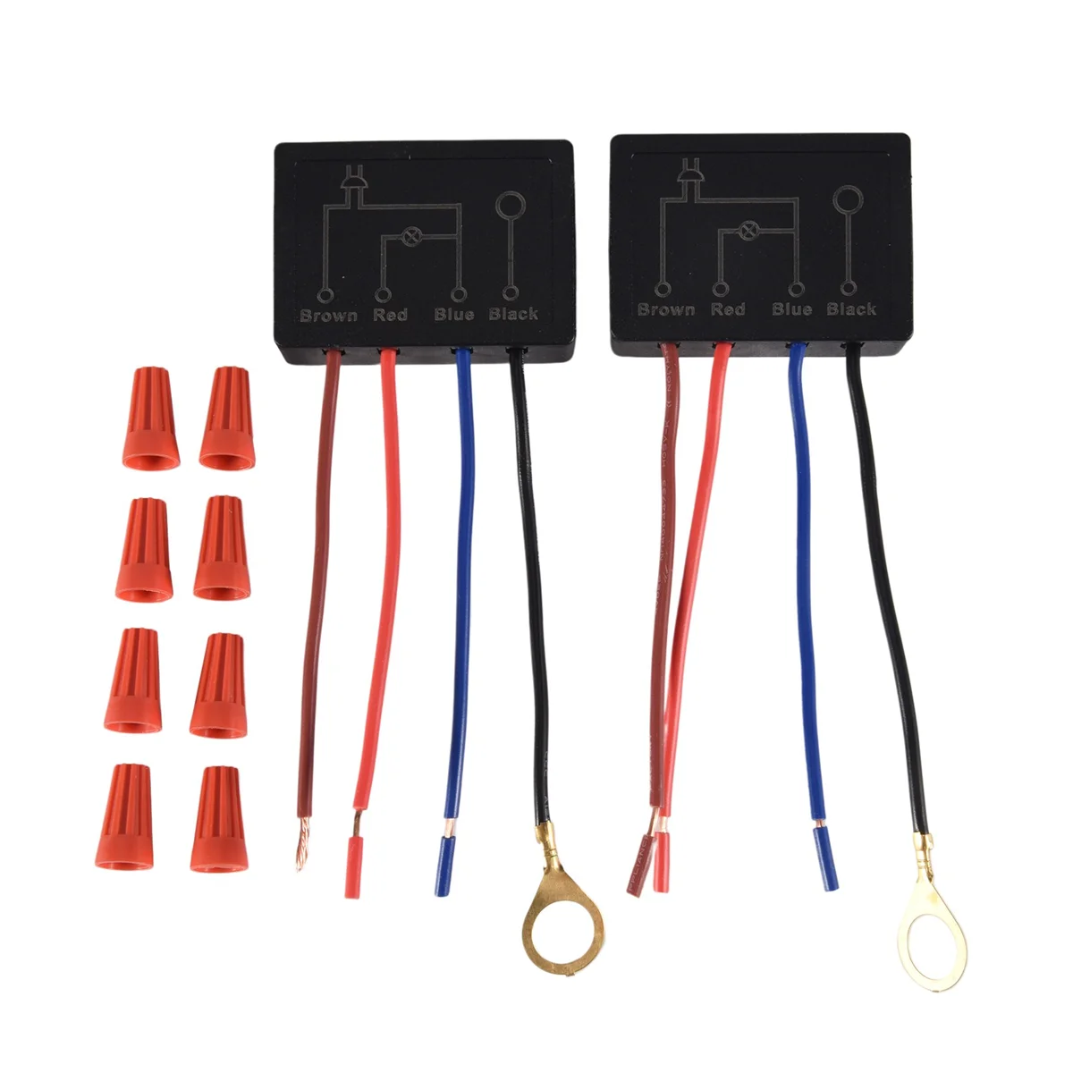 ABFA Interruptor de lâmpada de toque 2 pacotes, módulo de controle de lâmpada de toque para LED regulável, lâmpadas, kit de substituição de interruptor de lâmpada com tampas de fiação