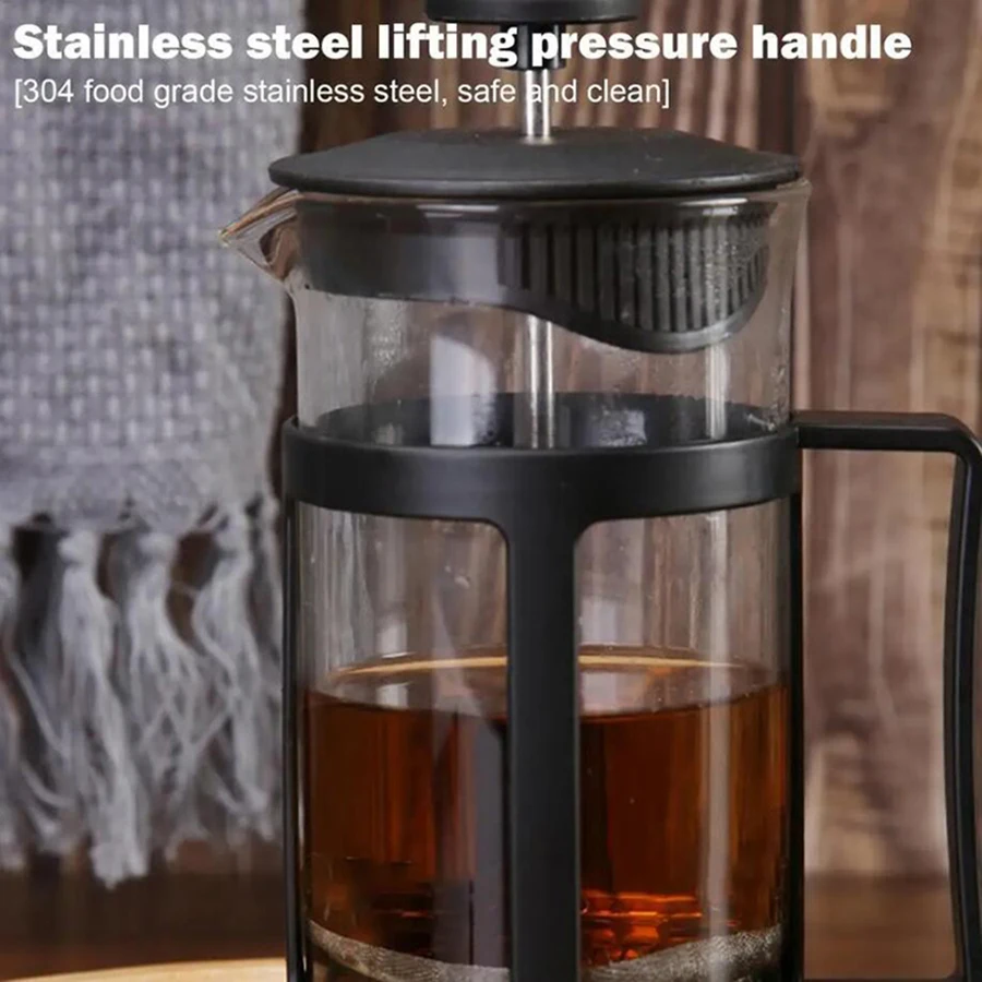 Macchina per tè e caffè in acciaio inossidabile con filtro resistente al calore antiruggine multifunzionale con manico per preparare il caffè