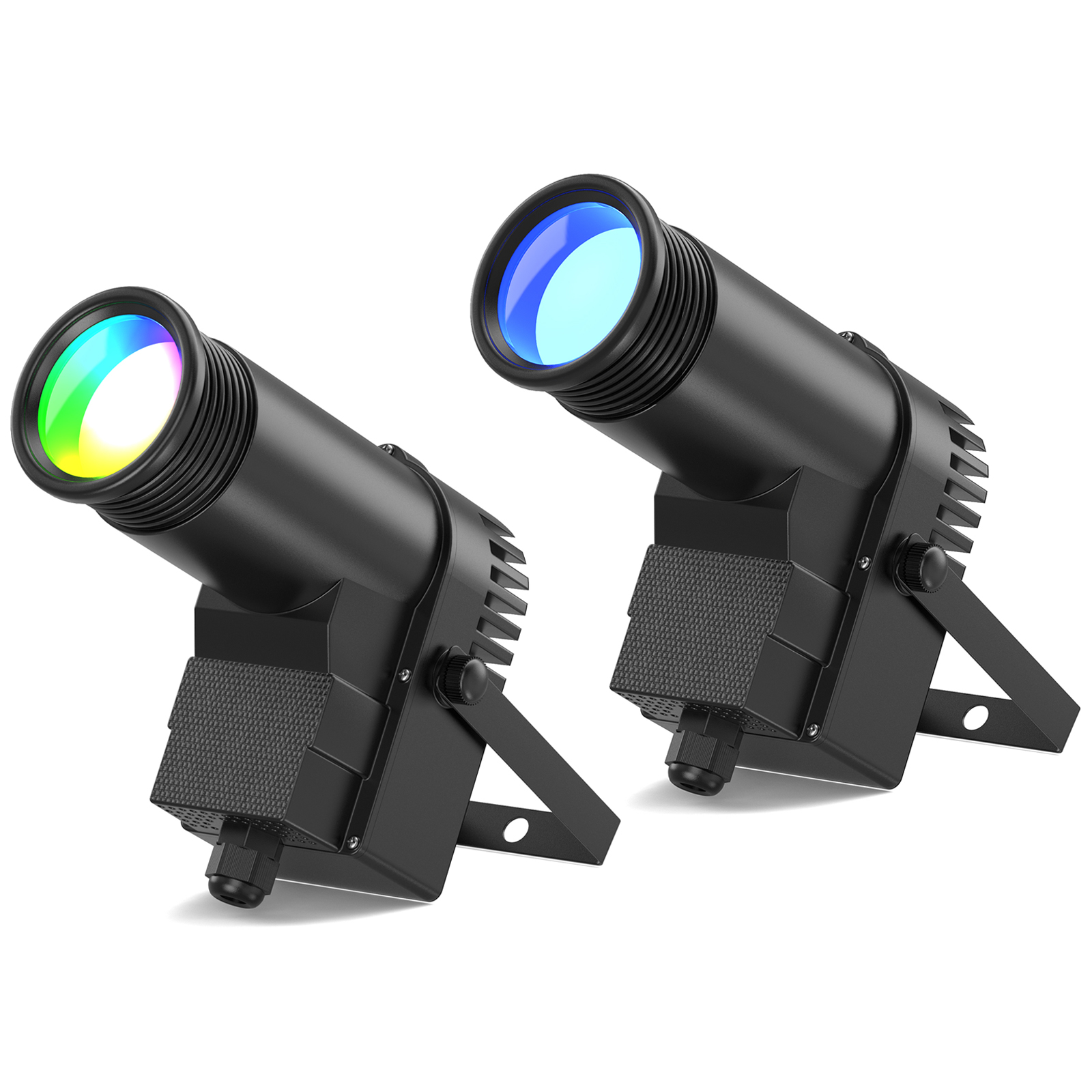 Datewink 2Pcs 30W RGBW LED Strahl Pinspot Licht Spot Lichter DJ Disco Spiegel Ball Bühnen Beleuchtung Wirkung DMX für KTV Party Weihnachten