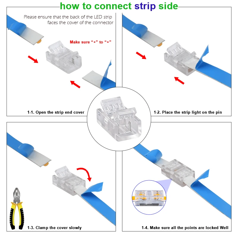 5 ชิ้น 8 มิลลิเมตร 10 มิลลิเมตร 2pin COB LED Strip Connector Extension Wire Terminal LED ตัวเชื่อมต่อสําหรับ 2835 5050 SMD COB เทปไฟ