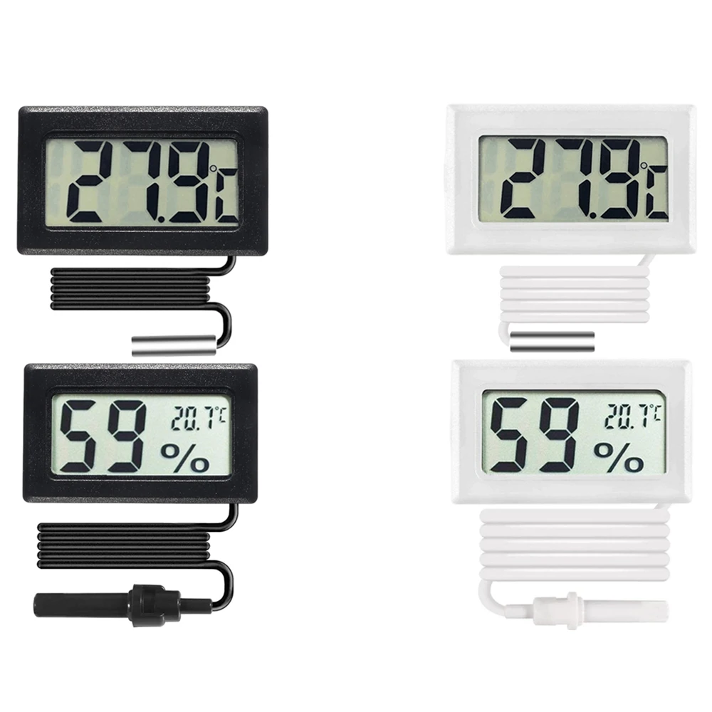 Mini Màn Hình Kỹ Thuật Số LCD Nhiệt Kế Ẩm Kế Nhiệt Độ Trong Nhà Tiện Lợi Cảm Biến Nhiệt Độ Độ Ẩm Đo Đồng Hồ Đo Cụ Cáp