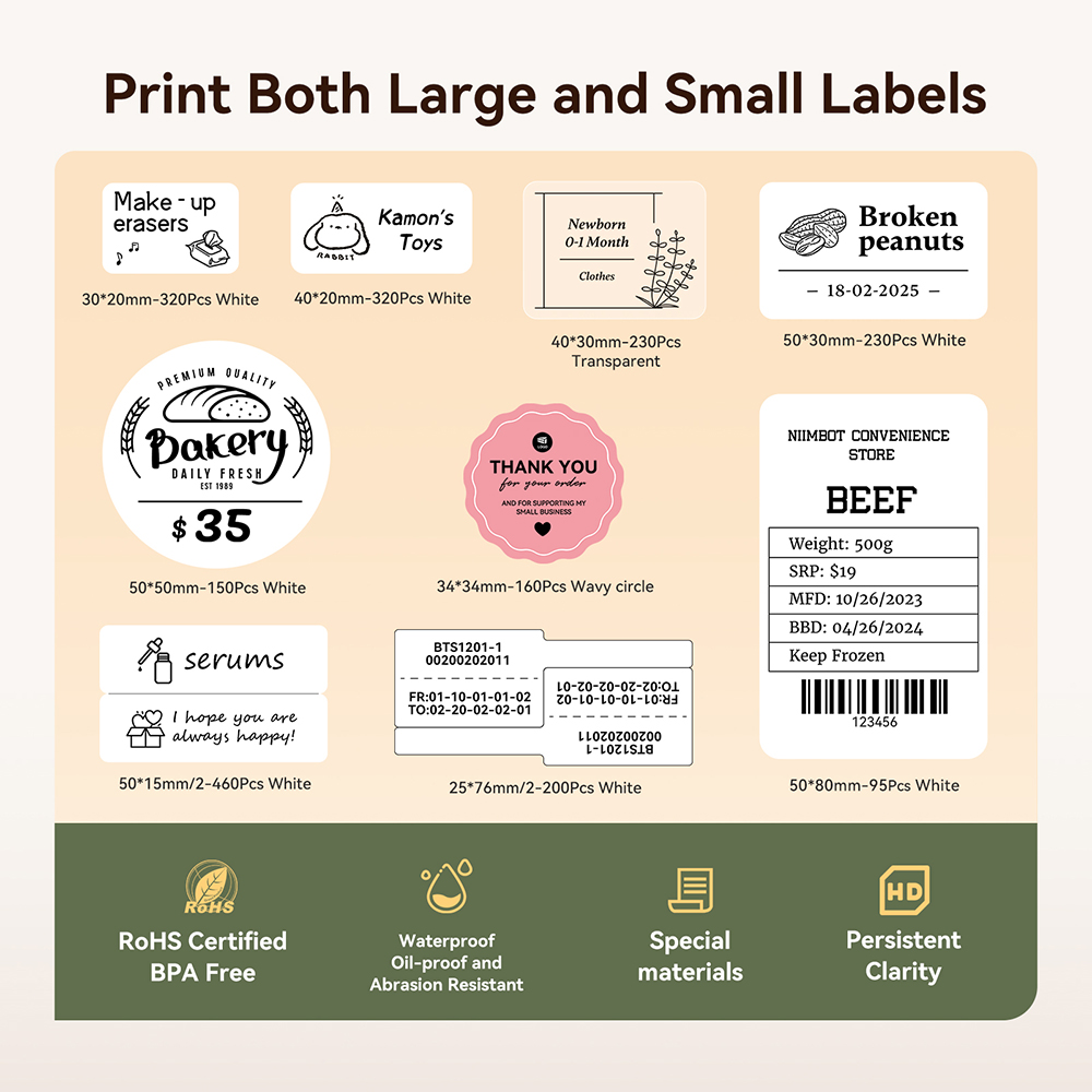 NIIMBOT B21/B1 Przenośna Drukarka Termiczna 1500mAh Bezprzewodowa Drukarka Etykiet z Samoprzylepnymi Etykietami do Kodów Kreskowych Odzieży Biżuterii