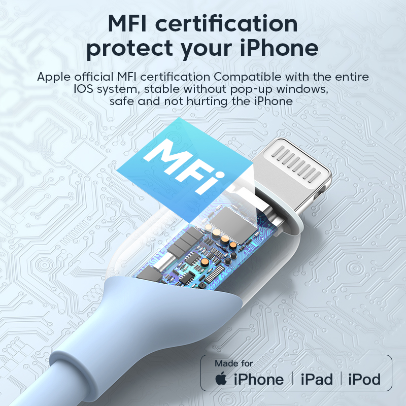 KUULAA Cable USB C a Lightning MFi para iPhone Cable de carga rápida PD 30W USB tipo C para iPhone 14 13 12 11 Pro Max X XS XR 8