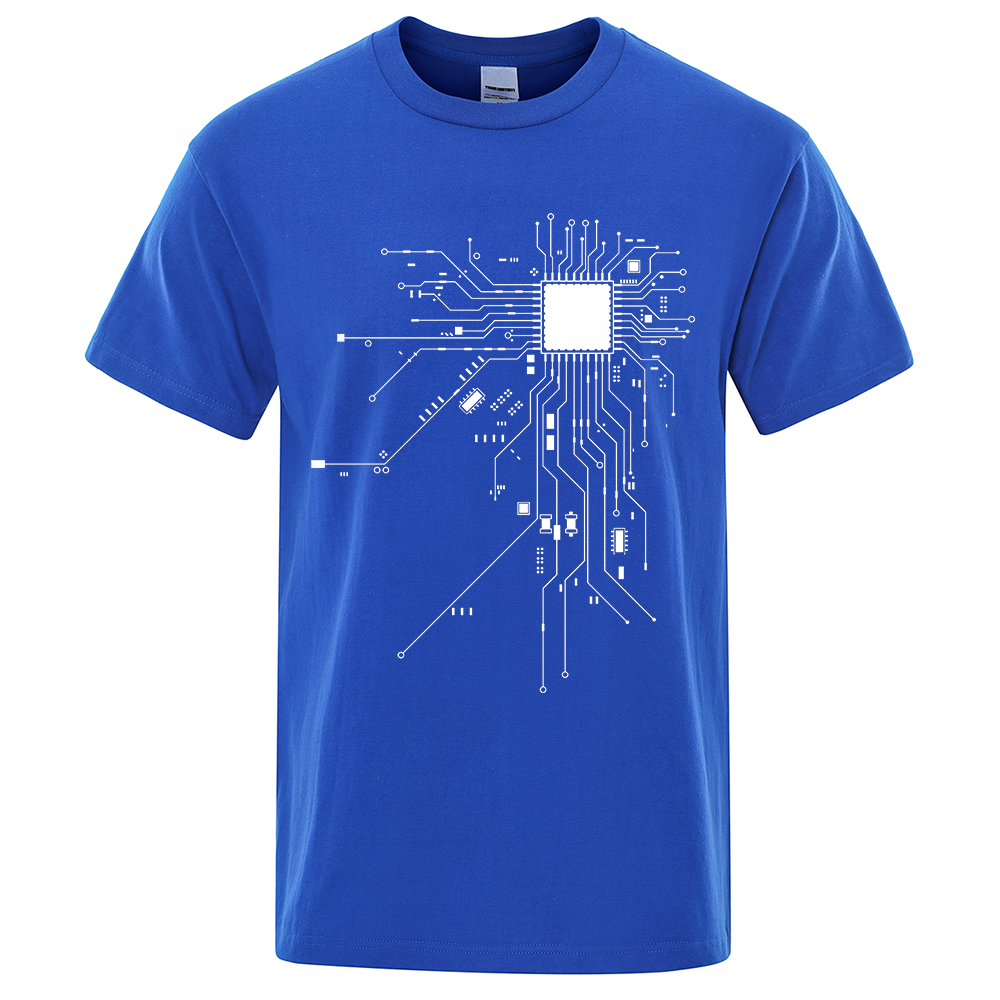 Camiseta con diagrama de circuito de procesador de CPU, Camiseta de algodón de verano para hombre, camisetas divertidas, camisetas de moda para hombre, ropa Unisex de marca C99