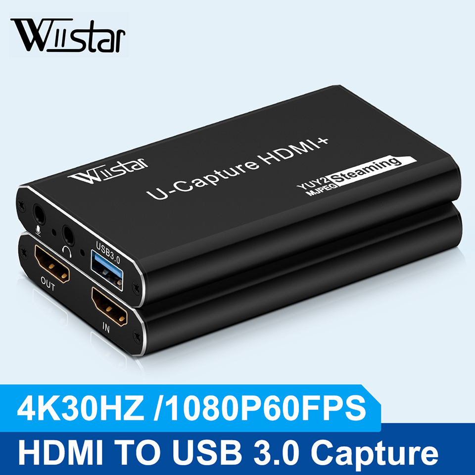 HDMI-совместимая карта видеозахвата USB 3.0 1080P 60 кадров в секунду HD-видеорегистратор для захвата игровой карты OBS Live