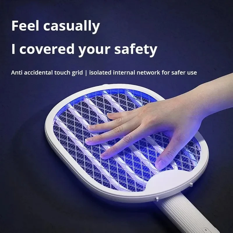 1pc Neue Moskito Mörder Lampe USB Aufladbare Elektrische Faltbare Moskito Mörder Schläger Fliegen Klatsche 3000V Abweisende Lampe