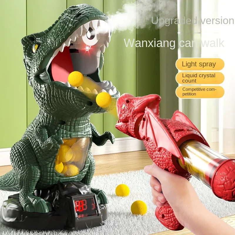 Movable Target Shooting Dinosaur Toys Parent-child Match Interaction Air-powered Gun Soft Bullet Ball Funny Battle Games Toys
