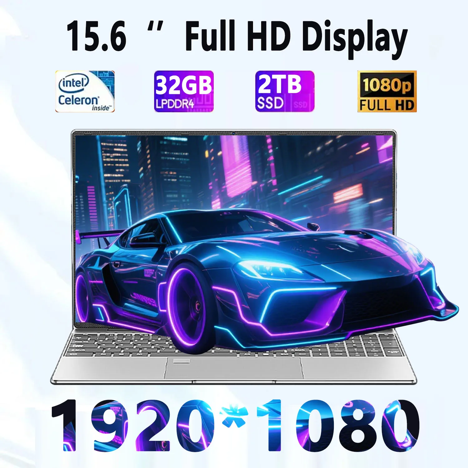 Komputer laptop 15,6 cala Intel Celeron N5095 Notebook PC Gamer 32 GB RAM 1 TB SSD Office Study PC Windows 11 Pro 1920*1080P Laptopy