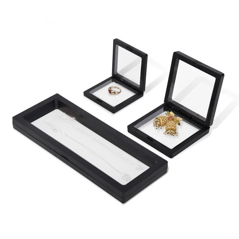 กล่องจัดเก็บเครื่องประดับใสใสมองเห็นได้ทำจากฟิล์ม PE กล่องใส่ต่างหูสร้อยข้อมือกล่องใส่สร้อยคอกล่องเก็บเครื่องประดับกันฝุ่น
