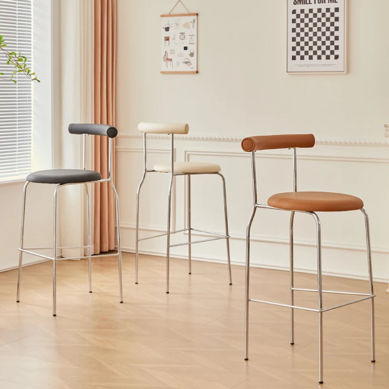 Metal Modern Bar Stools Kitchen Design High Home Bar Stool Luxury Bedroom Sillas Para Comedor Restaurant Furniture