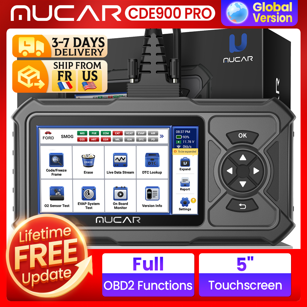 MUCAR CDE900 Pro Obd2 Scanner 2 + 32G Automatic Car Diagnostic Tool Code Scanner Ferramenta OBD automotiva 28 Resets Sistemas completos