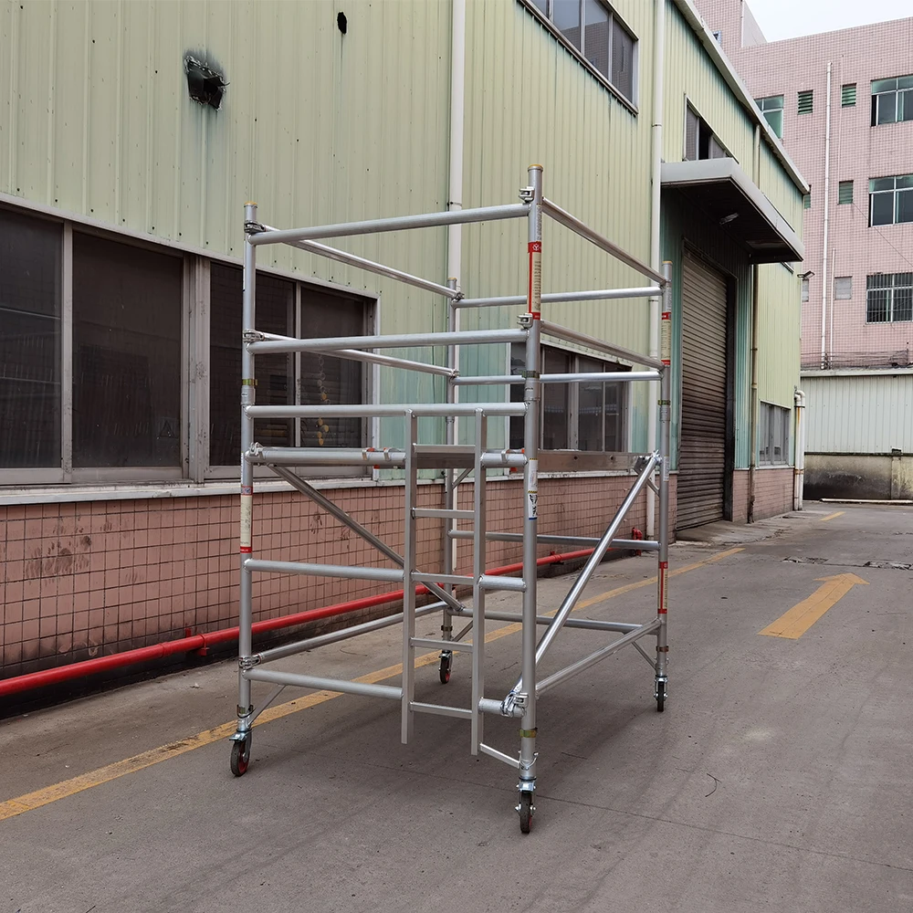 6 Meters Aluminium Mobile Ladder Scaffolding With Step Stairs Wheel for Construction Works