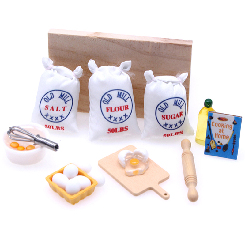 1Set Puppenhaus Miniatur Simulation Schneebesen Mehl Tasche Modle DIY Puppenhaus Zubehör Möbel Dekor