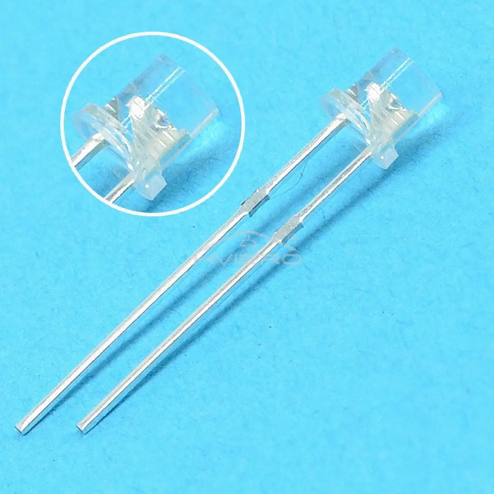หลอดไฟ LED แบบแบน 100X F3 3 มม. 2 ขา สีขาว แดง เหลือง น้ำเงิน ใส มุมกว้าง สำหรับตกแต่ง