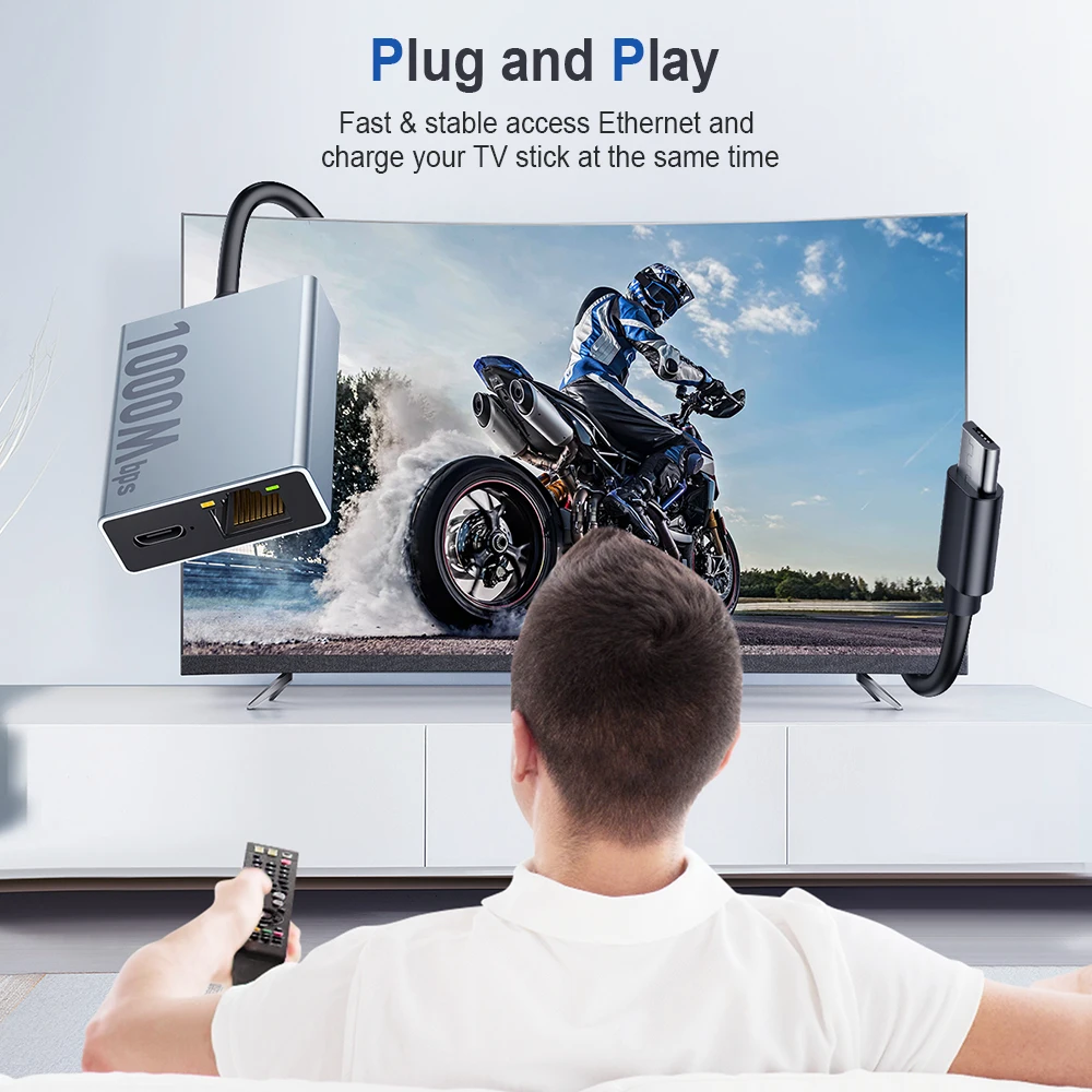 Сетевая карта Camluxy 1000 Мбит/с типа C Micro USB Ethernet-адаптер для Chromecast 4K Google TV, смартфонов, планшетов, устройства Android