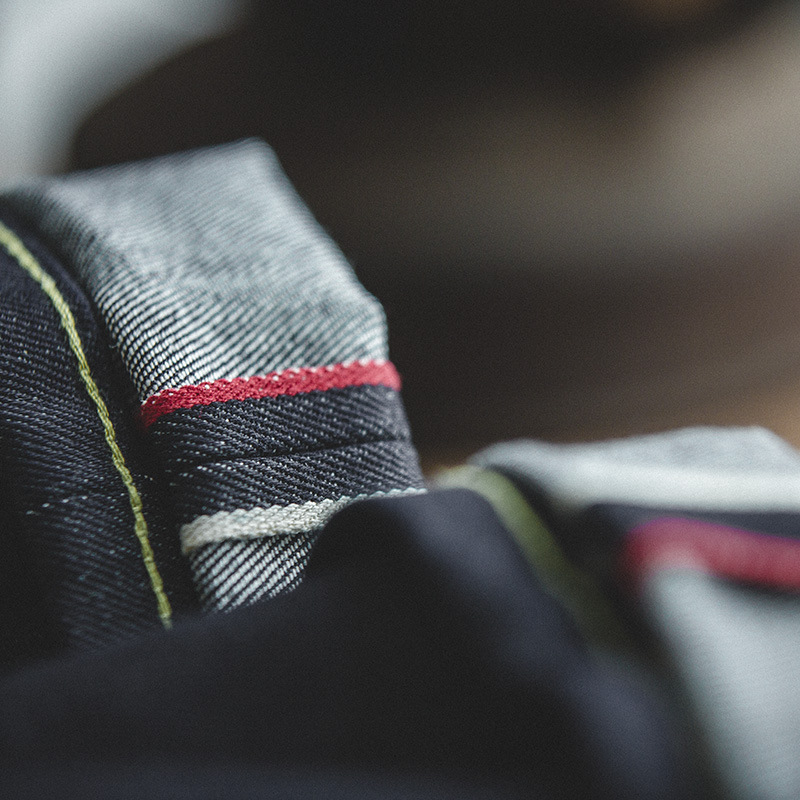 Maden Vintage 14,5 uncji Selvedge surowe dżinsy z zamkiem błyskawicznym YKK Fly haft proste dżinsy klasyczne męskie jesienne solidne spodnie