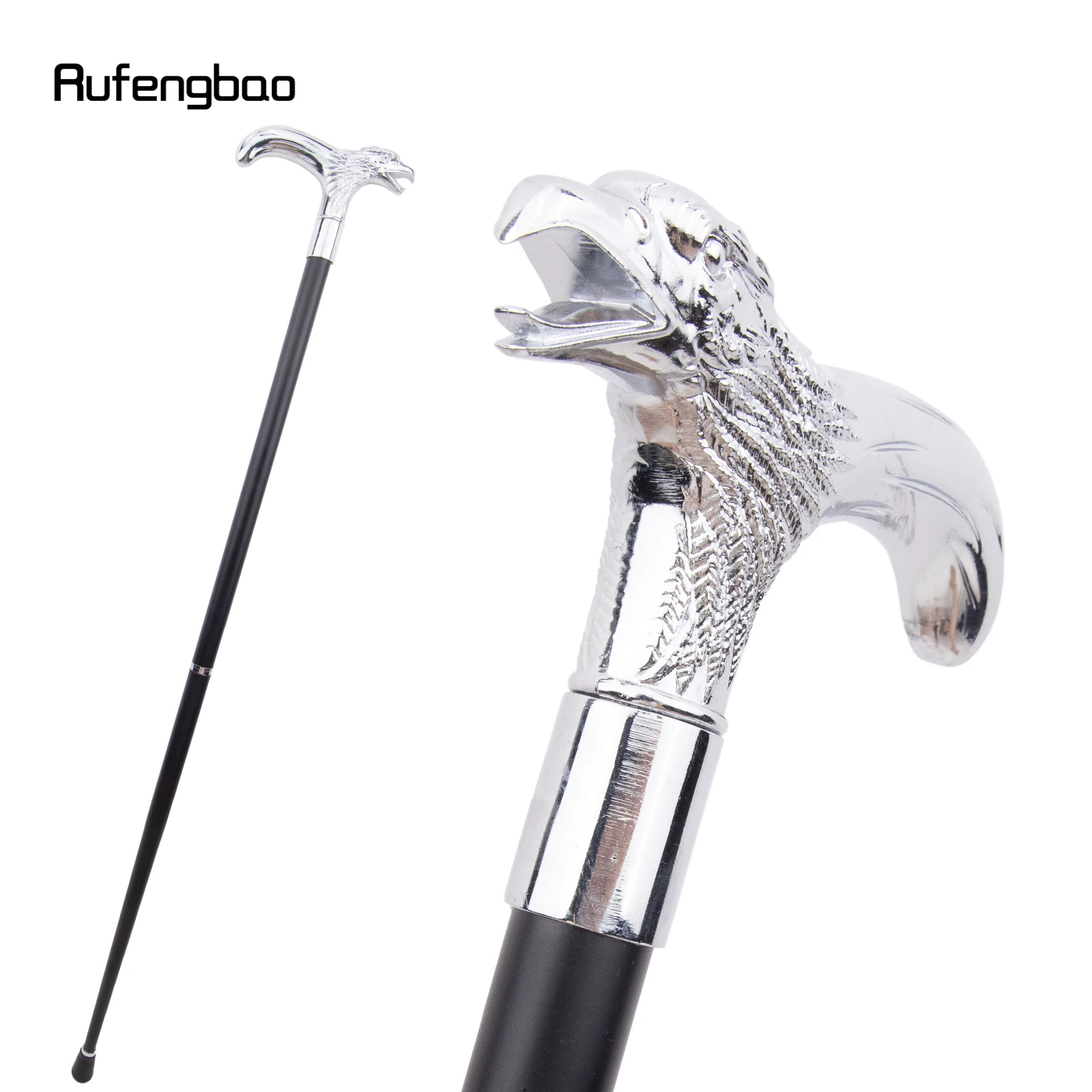 白いワシの頭の杖,モダンな装飾的な杖,エレガントなコスプレスタイル,かぎ針編みのノブ,91cm