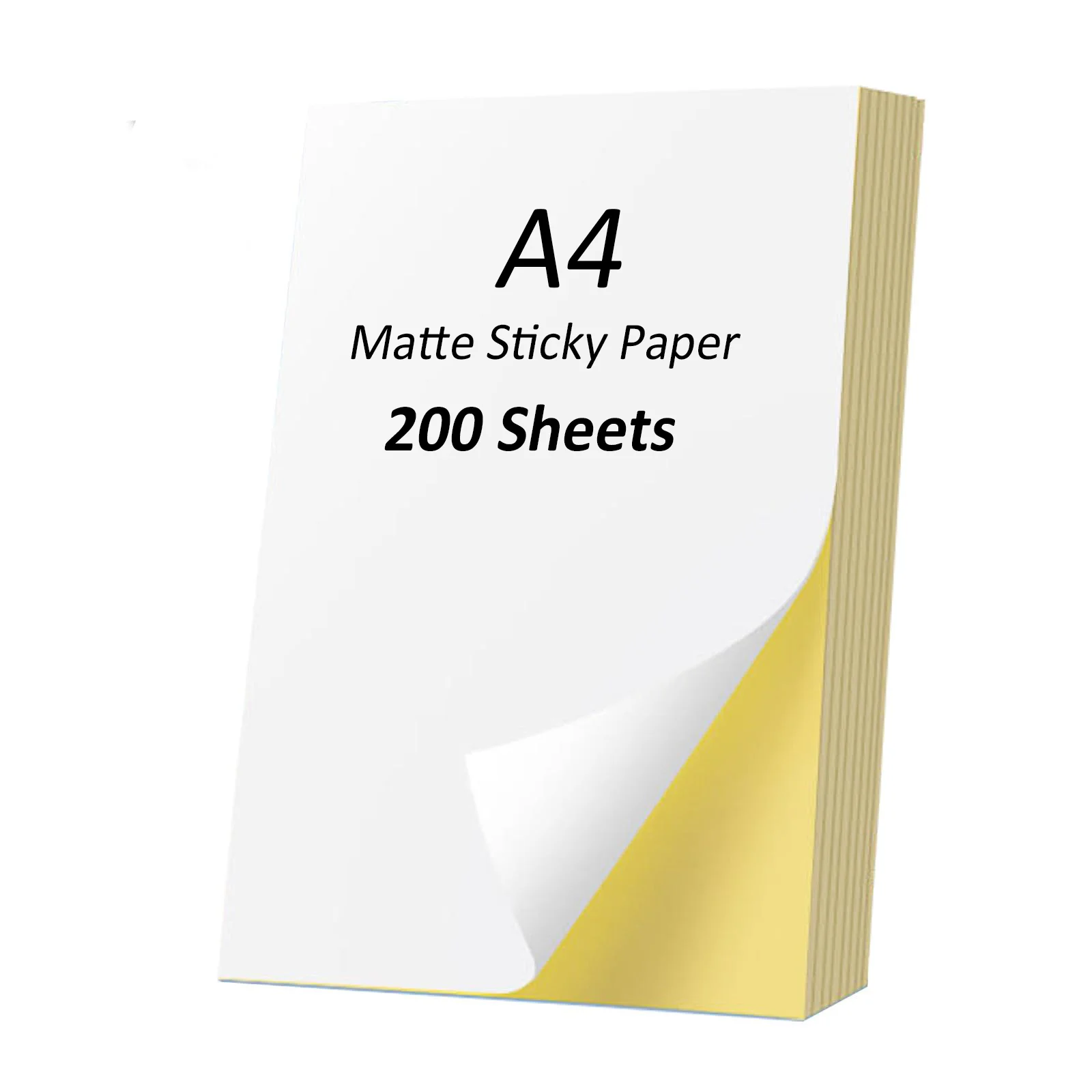 A4-Papier, klebrig, mattweiß, selbstklebendes Etikett für Tintenstrahl-Laserdrucker, einfaches Abziehen, bedruckbare Aufkleberbögen, Aufkleber 200–100