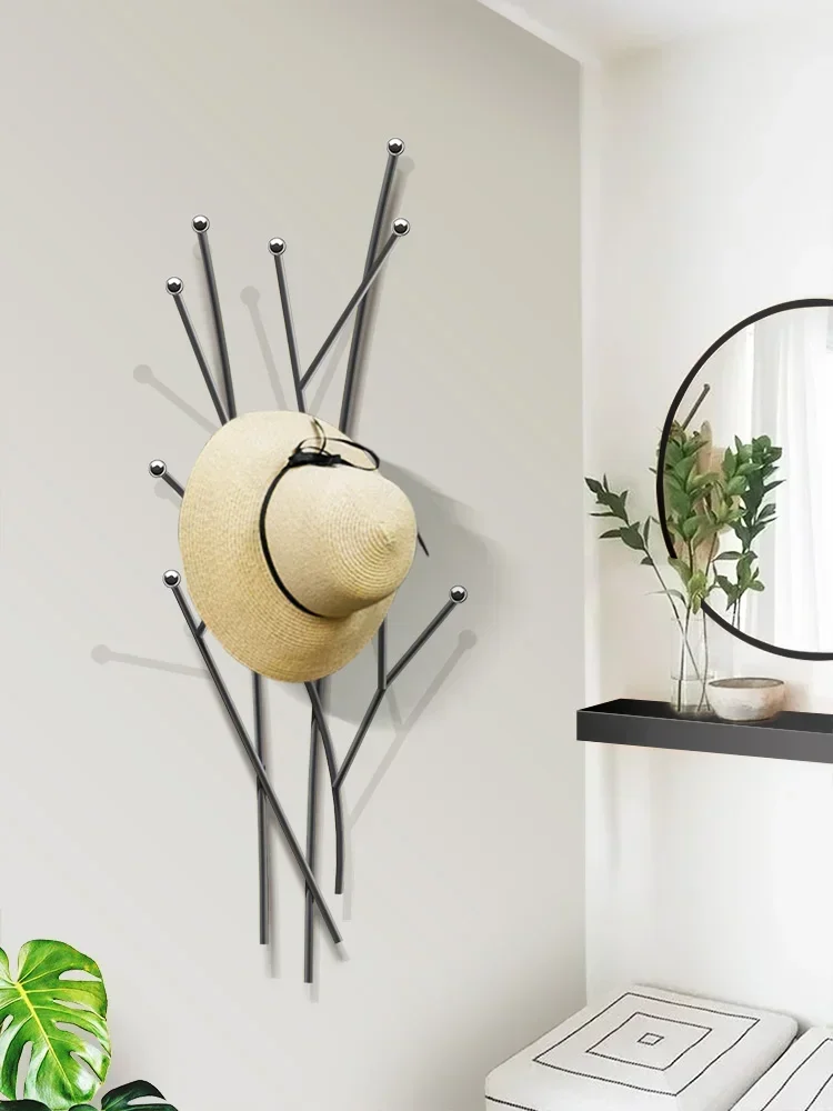 Nordic Clothes Hat Rack  Creative Wall Hanging Hooks, Simple Bedroom Coat Hanger, Light Luxury Design, Bathroom Organizer