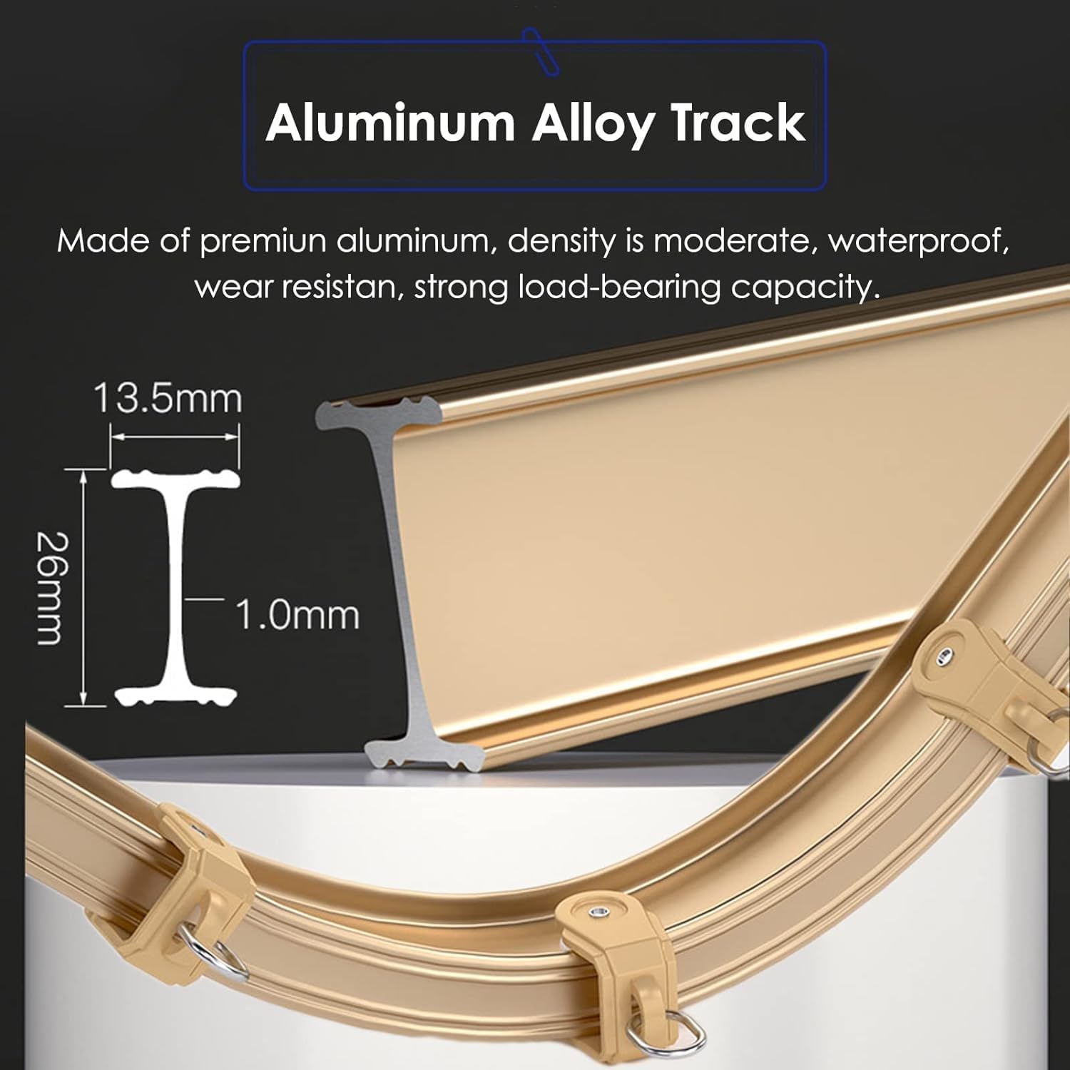 de techo curvado resistente para cortina – Sistema de riel divisor de habitación de aluminio flexible (A, 4 m) para el hogar, de