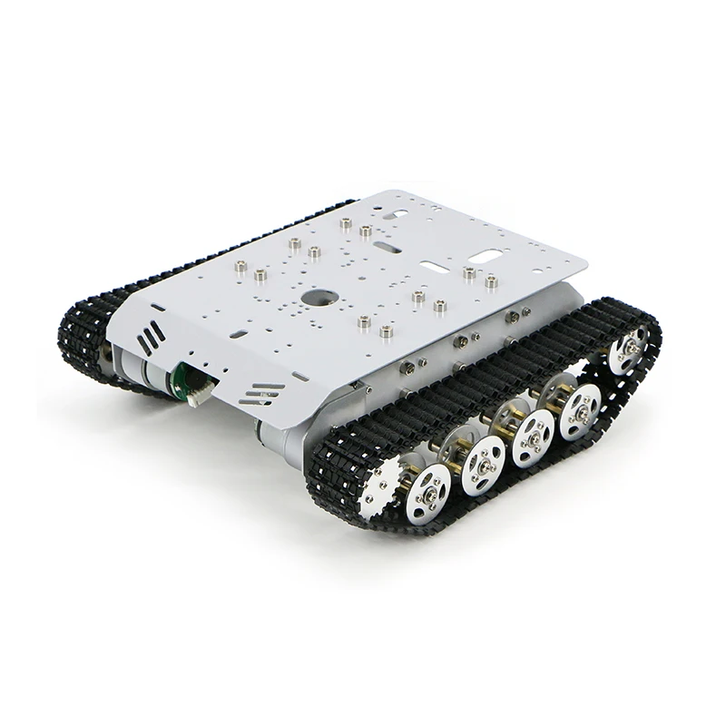 Neues 8 kg großes Last-Stoßdämpfungs-Raupenroboter-Panzerwagen-Chassis, intelligentes Fahrzeug für Arduino, programmierbar mit 12-V-Metall-Encoder-Motor