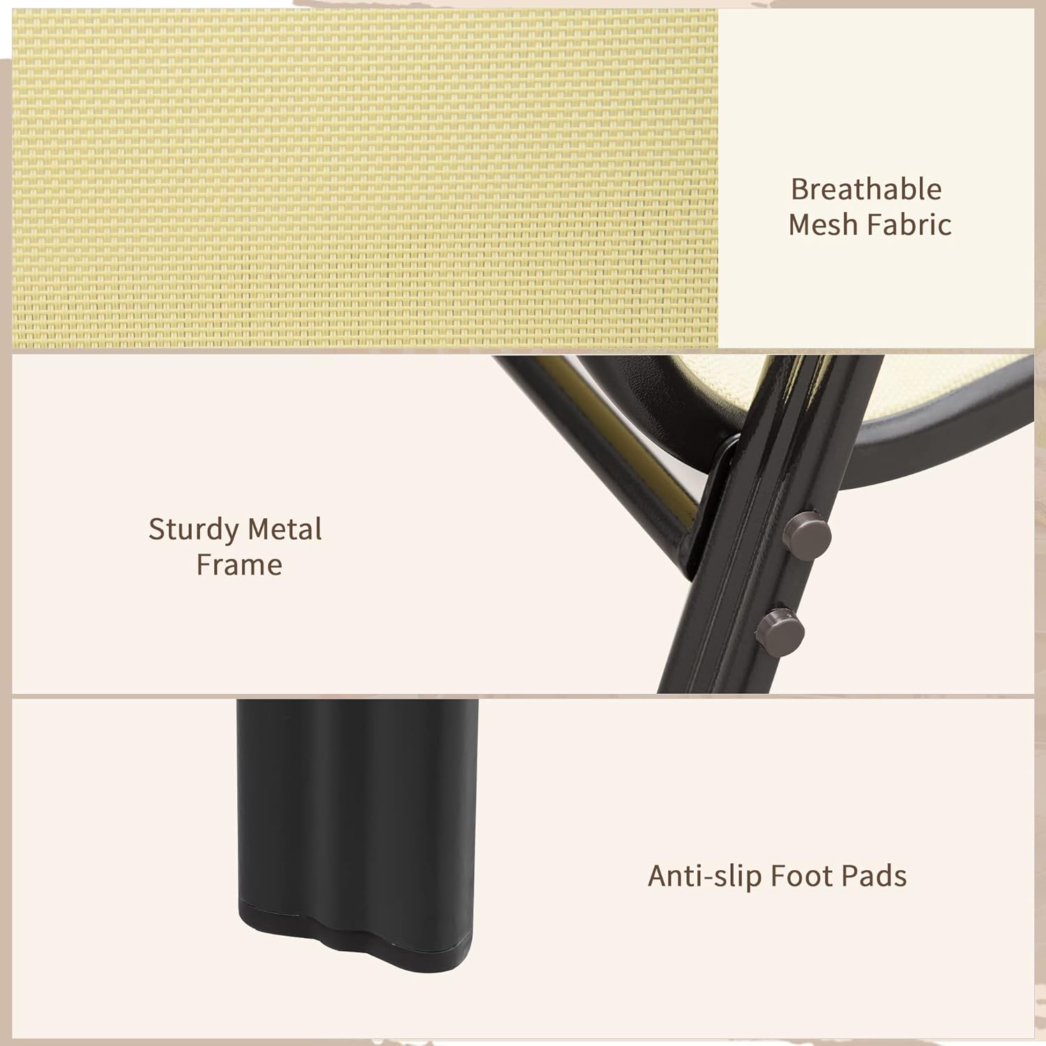 4 Pieces Garden Chairs, Stackable Outdoor Chairs with High Backrest and Armrest, Breathable Mesh Fabric Dining Chair Set of 4