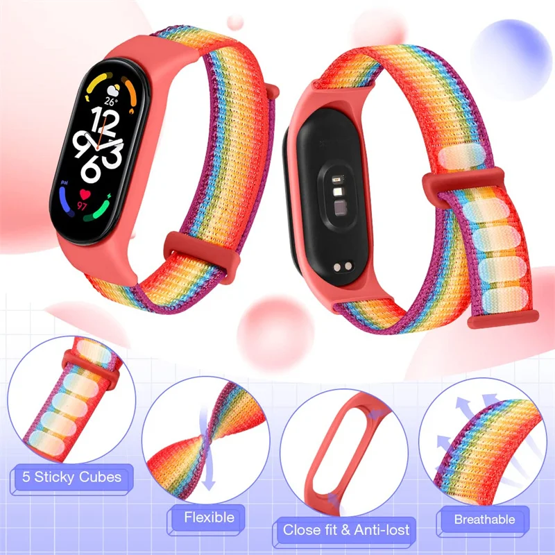 Nylon Loop Strap For xiaomi mi band 7 6 Bracelet watchband pulsera Strap Miband Bracelet Wristband correa Mi band 8 7 6 5 4 3
