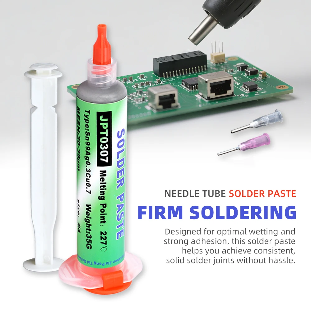 ตะกั่วฟรีอุณหภูมิสูง Solder Paste Sn99 Ag0.3 Cu0.7 เข็ม, โทรศัพท์มือถือซ็อกเก็ต USB ซ่อม, LED บัดกรี