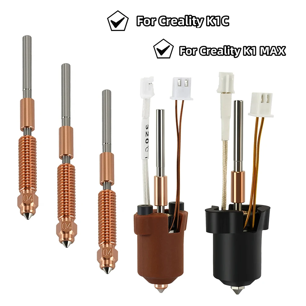 Для Creality K1C k1 Max Hotend керамический нагревательный блок, комплект деталей для 3D-принтера, комплект сопел с быстрой замены, устойчивость к разрыву тепла, Hotend