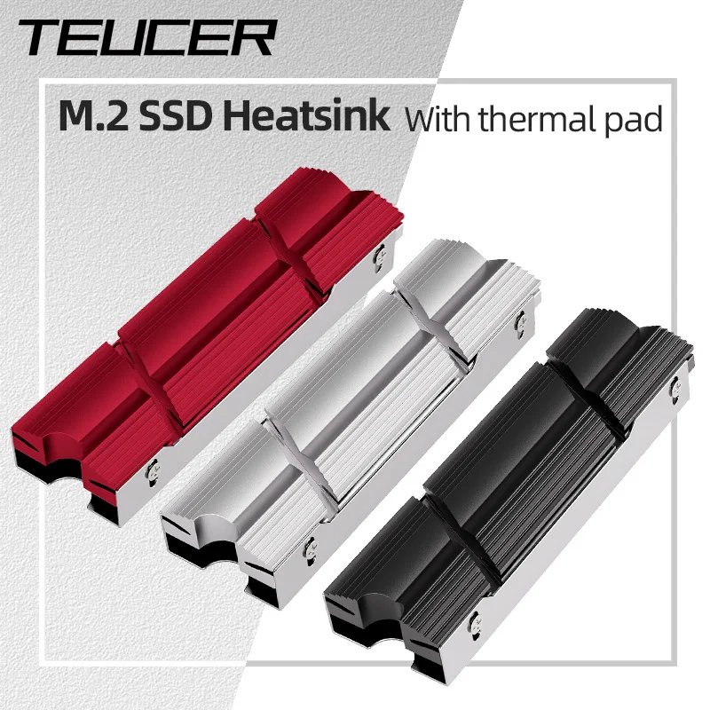 Clearance_Teucer M.2 SSD NVMe Dissipador de calor 2280 Radiador de alumínio com almofada de resfriamento térmico Unidades de estado sólido Acessórios de resfriamento f