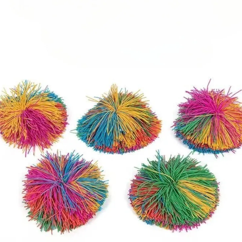 Jogging ball para crianças, brinquedo de borracha colorido, anti-stress, elástico, engraçado, novidade