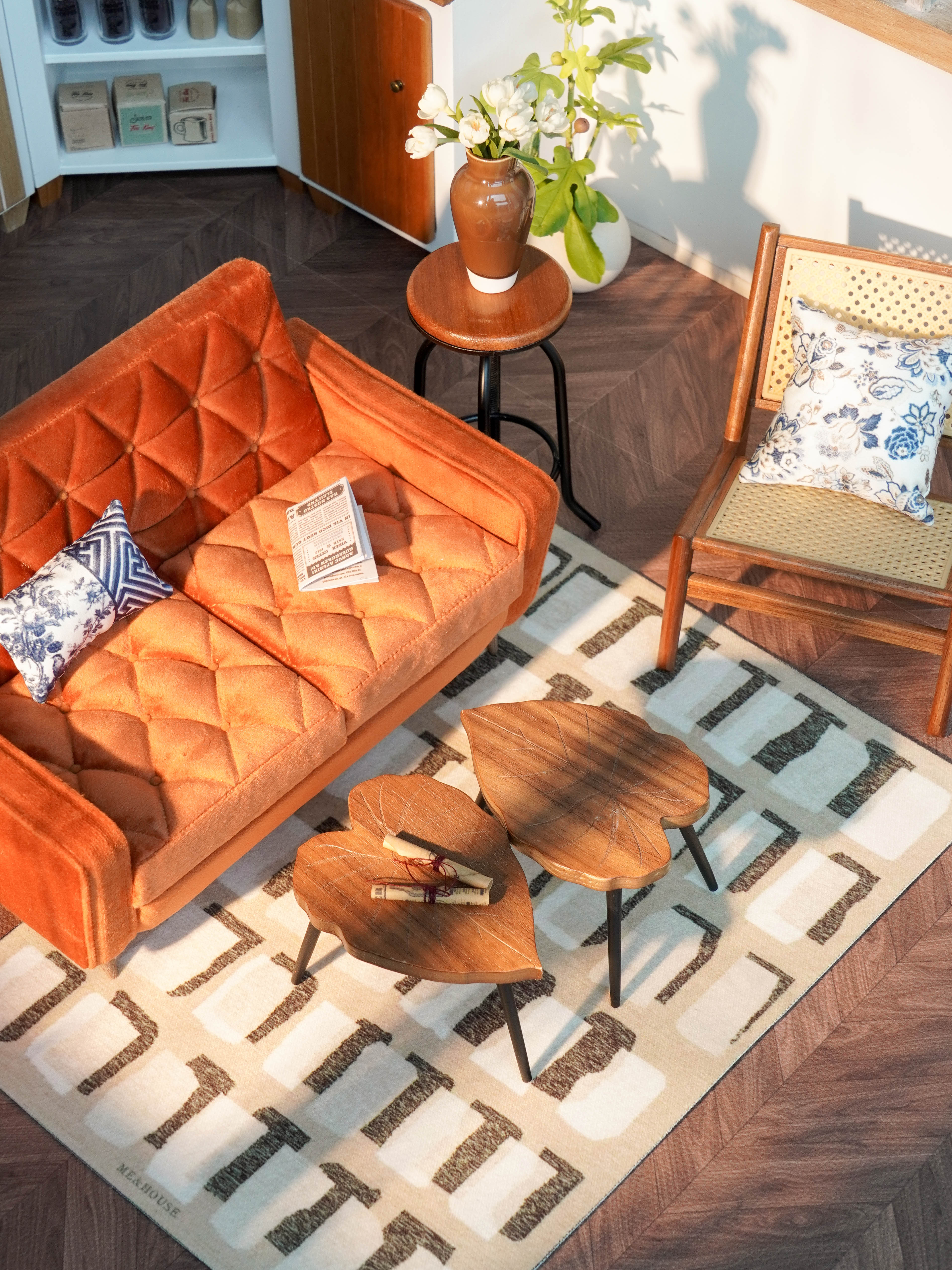 Модель кукольного домика 1/6, аксессуары для мебели, мини-модельный ковер