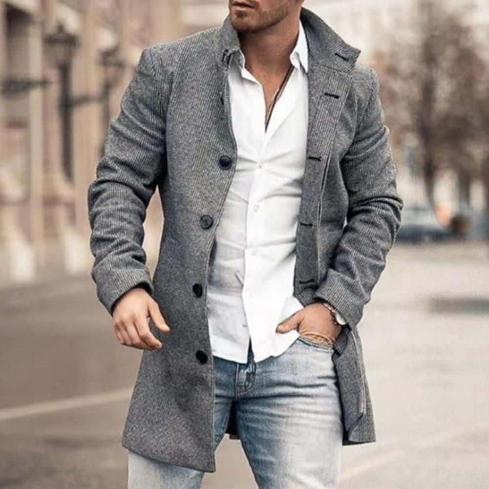 Einfache Männer Jacke Plaid Herbst Winter Kältebeständige Taschen Jacke Oberbekleidung Männer Mantel für Den Täglichen Verschleiß