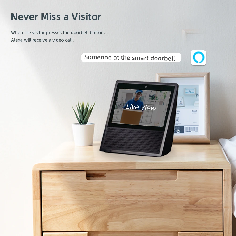 Câmera de campainha de vídeo Tuya WiFi para ambientes externos à prova d'água com fio DC AC Campainha de porta 1080P Alexa Câmera de campainha de porta com bateria de segurança sem fio