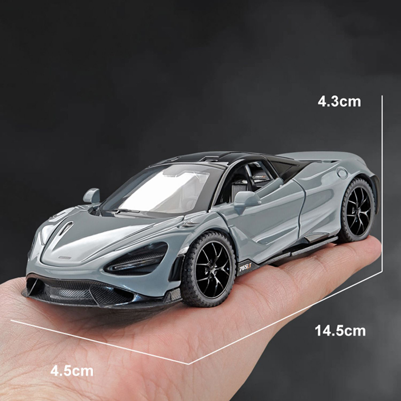 1:32 carro de corrida 765lt modelo de carro de simulação metal diecasts & veículos de brinquedo liga decoração som luz metal homem crianças presente menino brinquedo