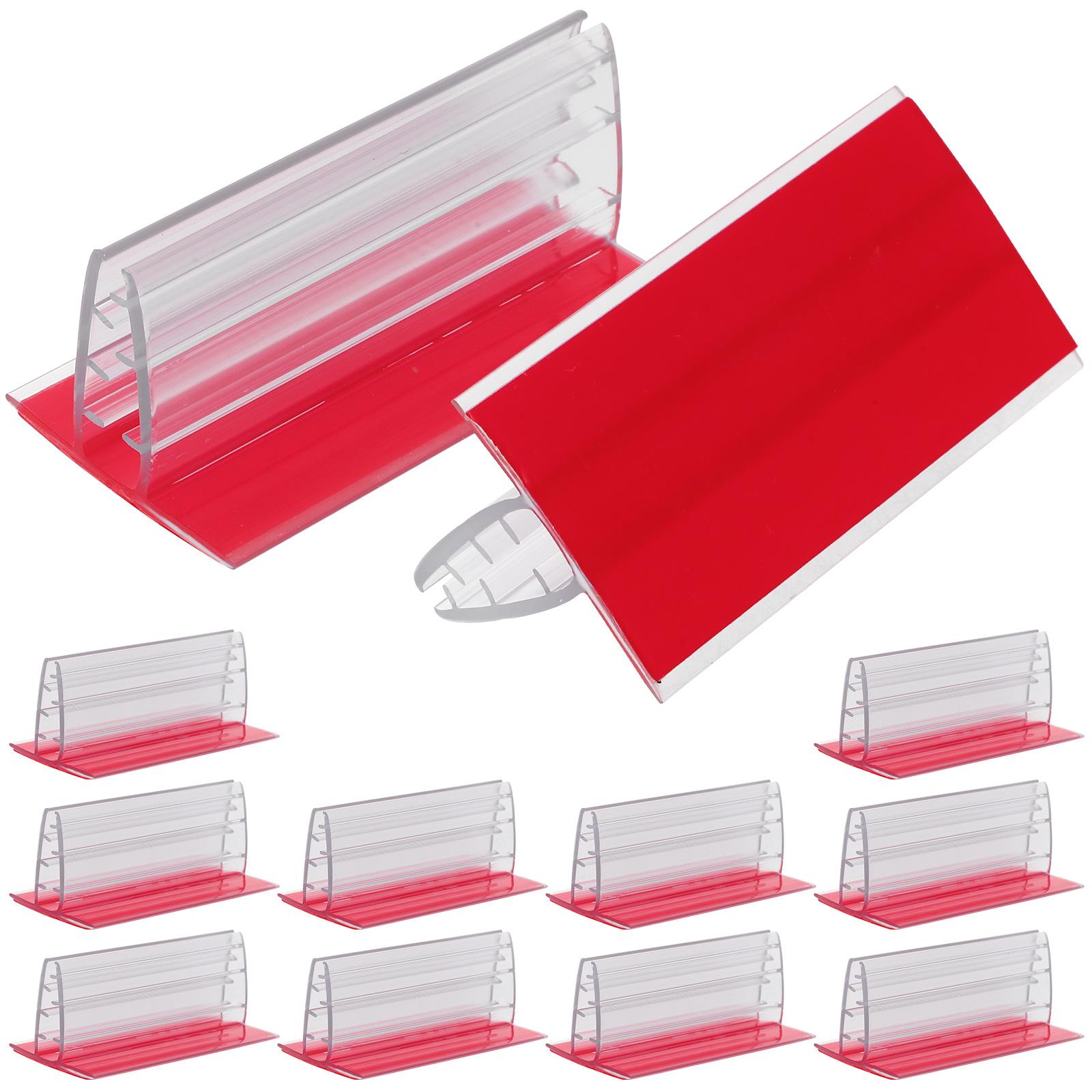 12Pcs Self Adhesive Sign Panel Holders Mini Name Tag Holders Card Sign Holders Guard Sign Holder Table Number Holders Picture