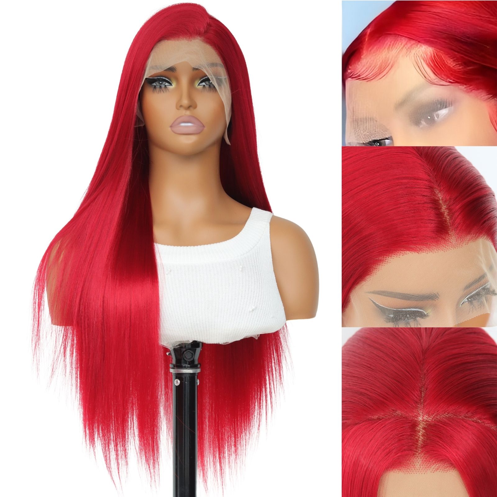 13x4 borgonha vermelho peruca longa reta peruca dianteira do laço sintético vinho escuro colorido cabelo perucas frontais do laço para festa feminina cosplay