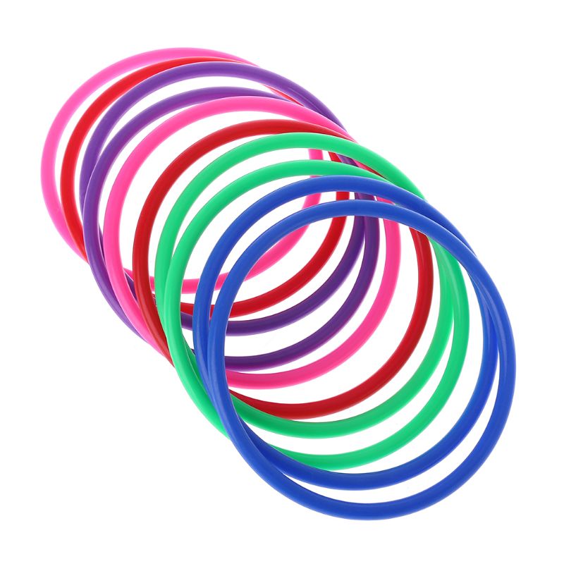 10 Pcs Plastic Toss Rings Throw Carnival Backyard Park Games Kids Intelligence Development Educational Exercise Prop Toy