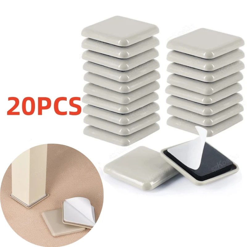 20 unids/lote, almohadillas deslizantes para patas de muebles, antiarañazos, fácil de mover, almohadilla móvil gruesa y pesada, Protector de suelo antiabrasión, alfombrilla antideslizante