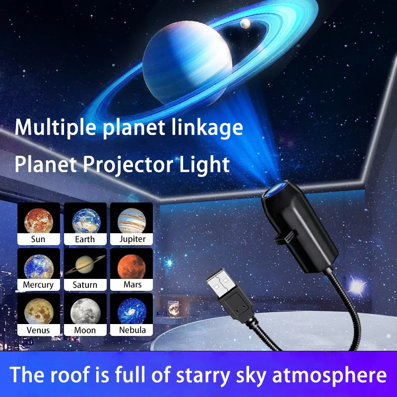 Xiaomi USB Projector Light Halloween Skull NightLight Ghost LED Lamp 360° Rotating Switchable Pattern Dark Night Mood Light