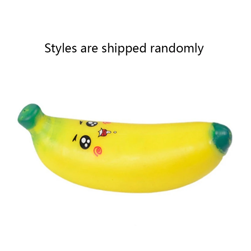 Banana de alívio do estresse para crianças e adultos, espremendo farinha, simulação fruta, brinquedo de liberação, presente