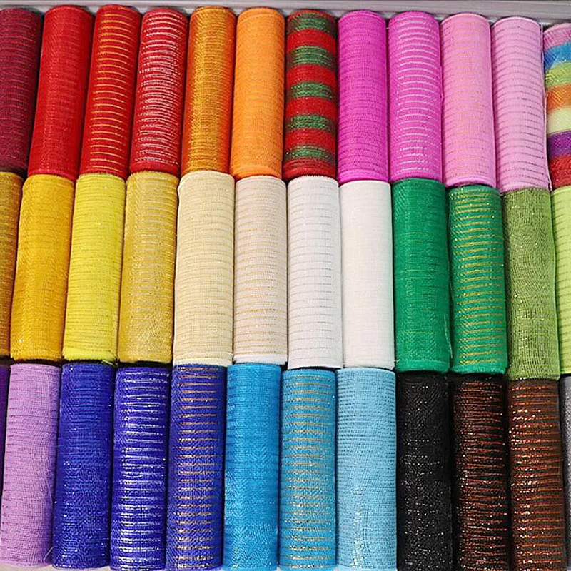 10 Yards Gold Draht geflecht Stoff für DIY Band Bögen Blumenkranz Metallic Mesh Geschenk verpackung Netz Hochzeit Weihnachts dekoration
