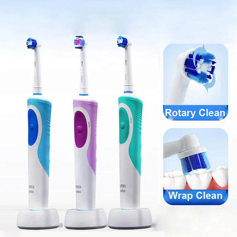 Oral B Bàn Chải Đánh Răng Điện D12 Quay Sức Sống Thông Minh Răng Bàn Chải Cảm Ứng Sạc Thay Thế Đầu Bàn Chải Khác 4 Nạp Lại + Tặng Kèm Hộp