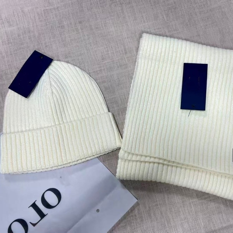 Hat and Scarf Two-piece Set Knitted Hat Versatile New Autumn and Winter Solid Color Scarf
