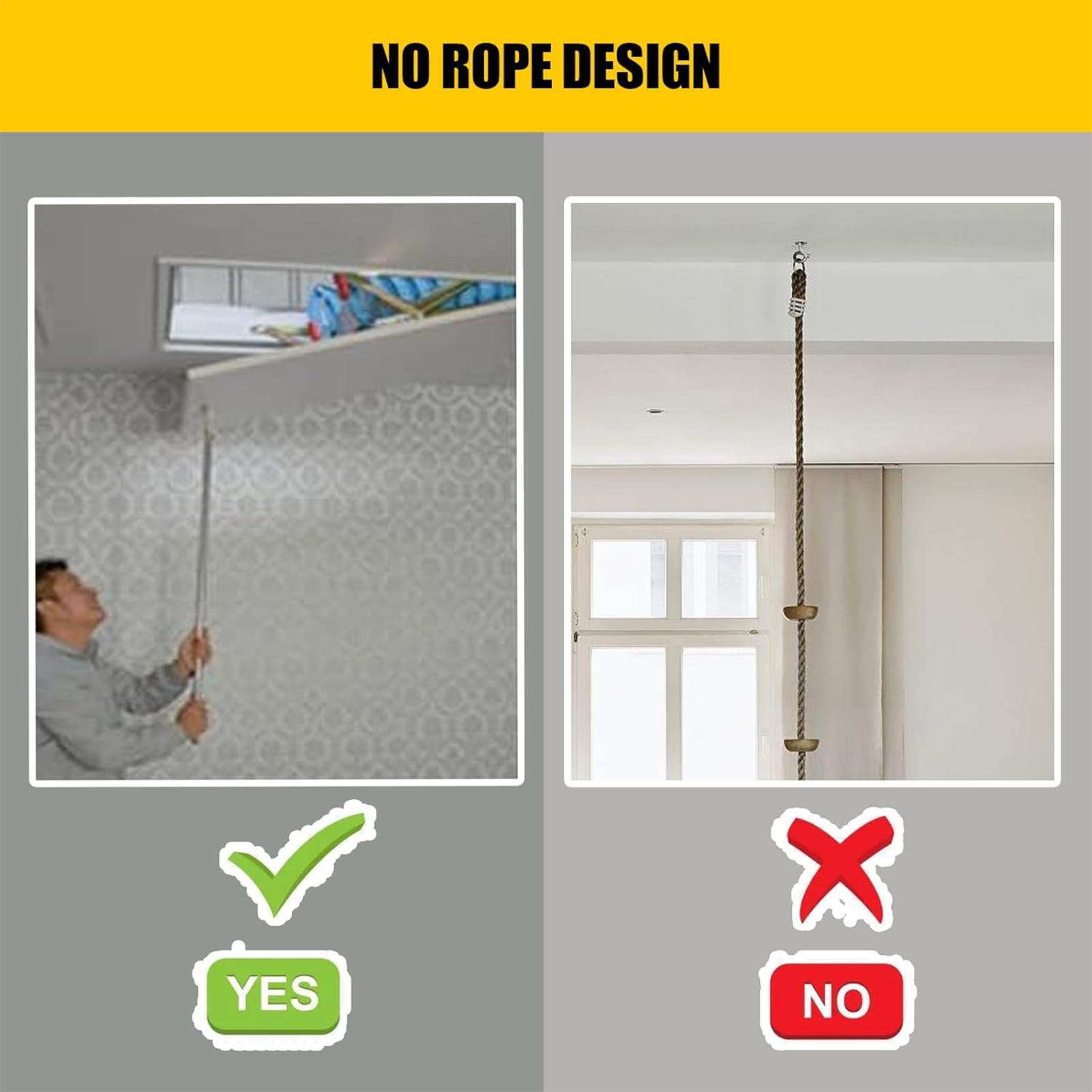 Attic Ladder Pull Down System Telescoping 64 Inch Stairs Puller Rod Attic Door Puller For Cargo Canopy RV Window Garage Stairs