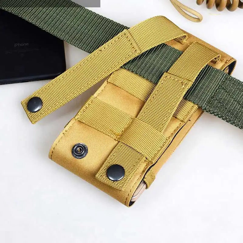 6 นิ้วกระเป๋าโทรศัพท์มือถือเอวกระเป๋า MOLLE กลางแจ้ง Universal Running โทรศัพท์มือถือกระเป๋าแคมป์ล่าสัตว์อุปกรณ์เสริมกระเป๋า